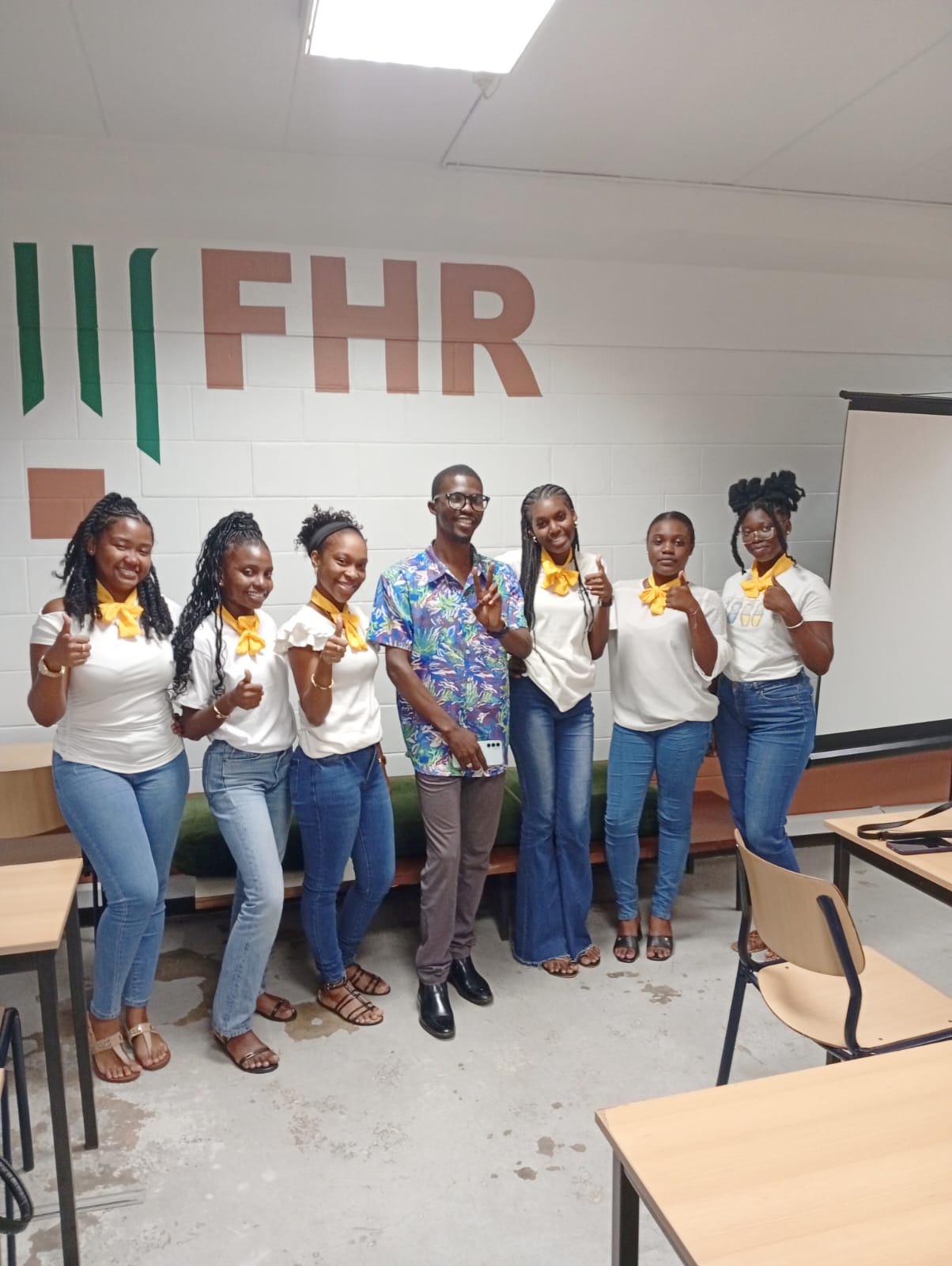 The program: The National Girls Assembly pays a visit to the Caricom Youth Ambassador Richard Pinas