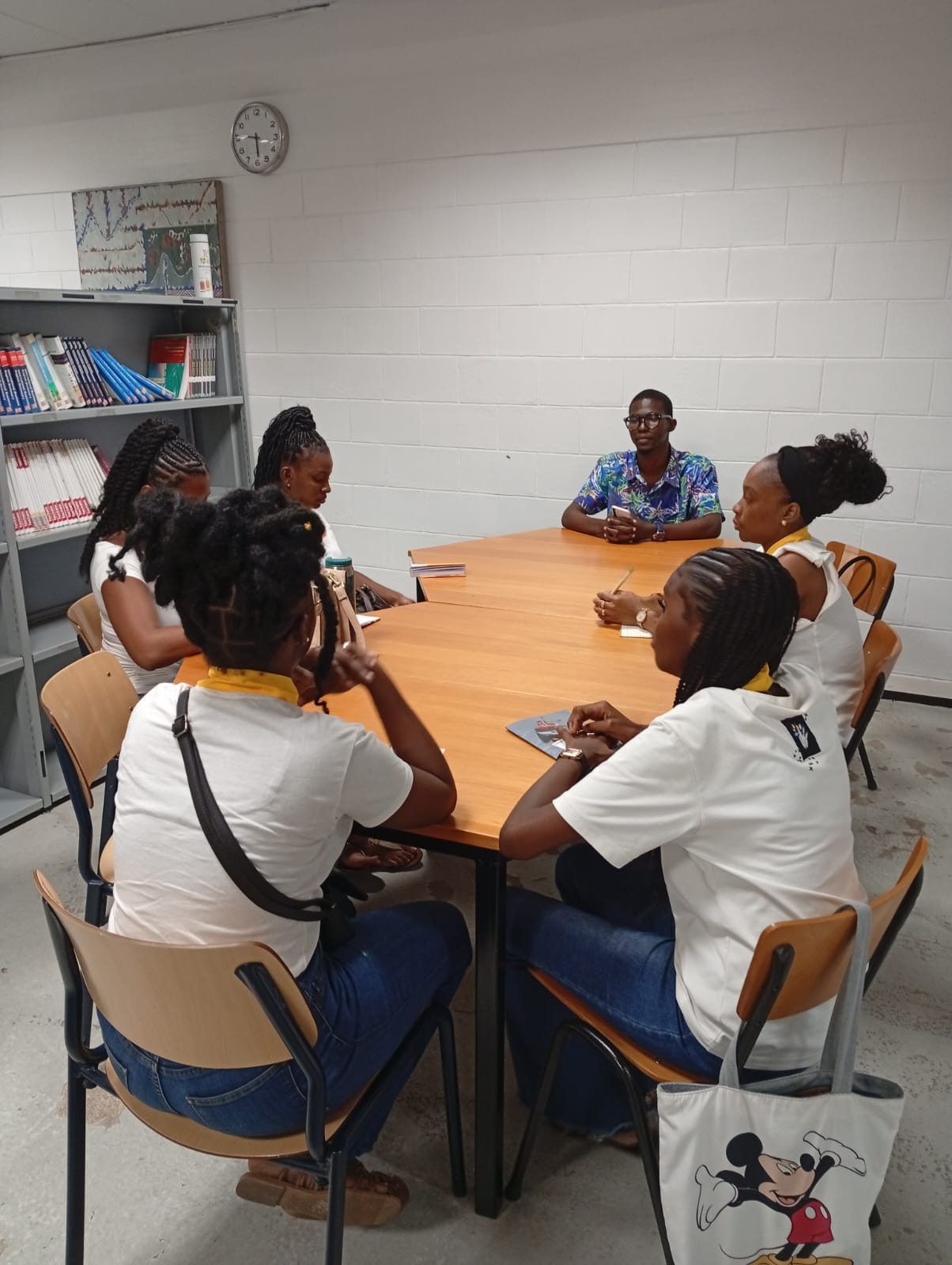 The program: The National Girls Assembly pays a visit to the Caricom Youth Ambassador Richard Pinas